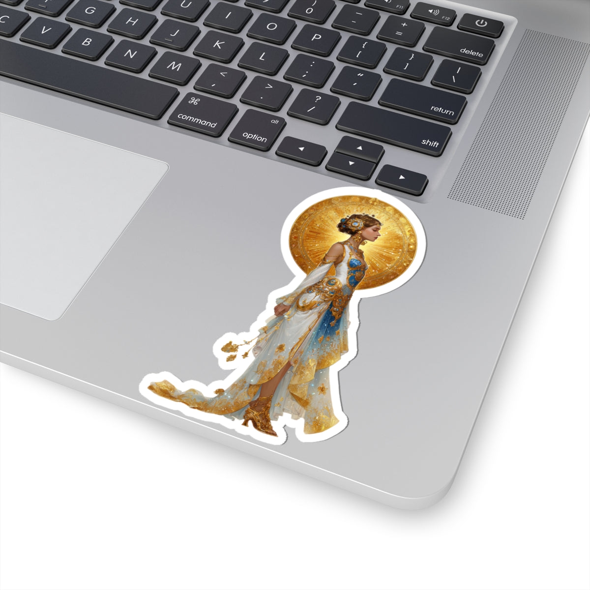 Beautiful Woman in White Dress Sticker