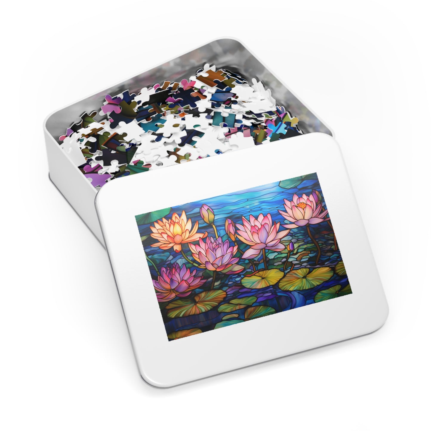 Stained Glass Water Lilies Jigsaw Puzzle ( 500,1000-Piece)