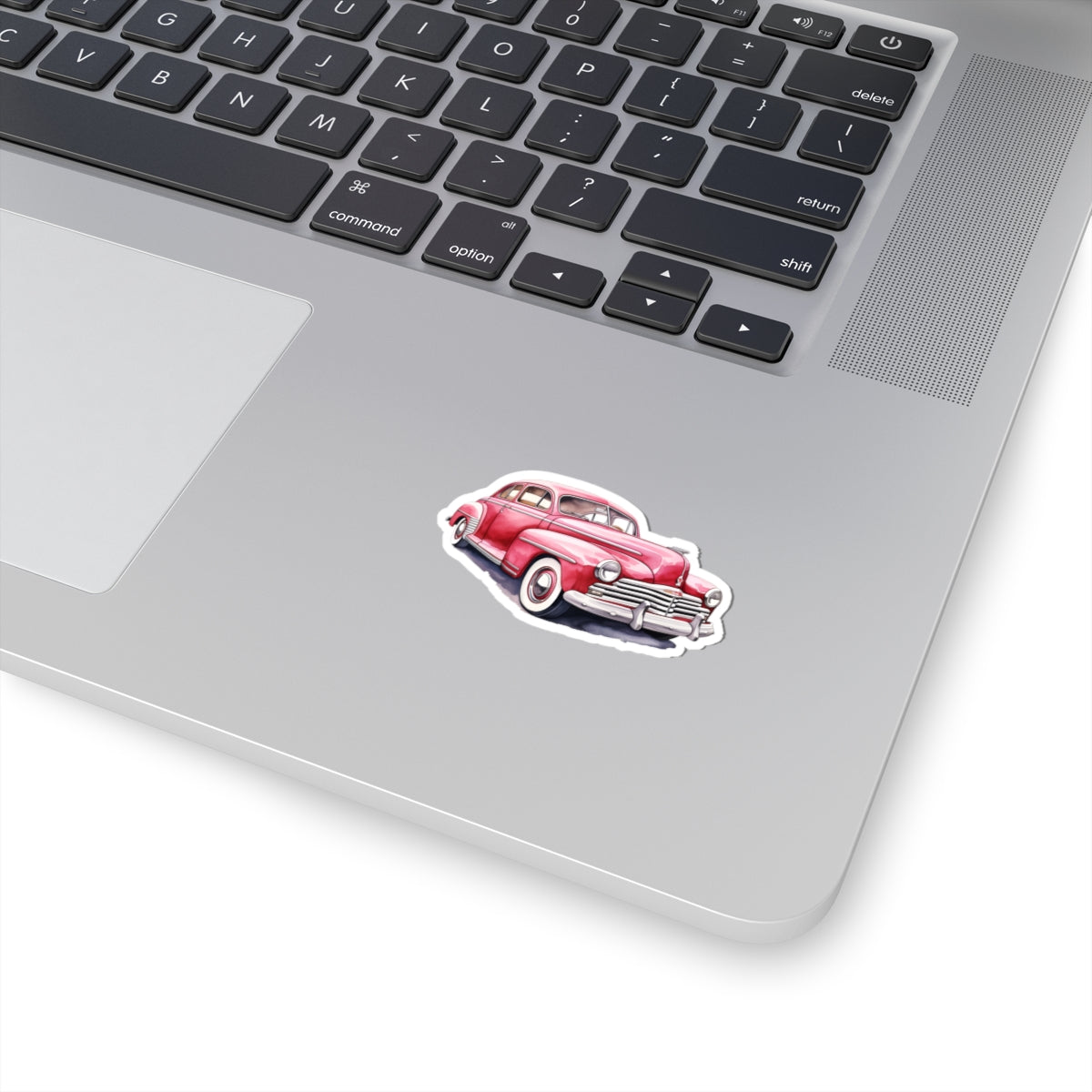 Vintage Red Car Sticker