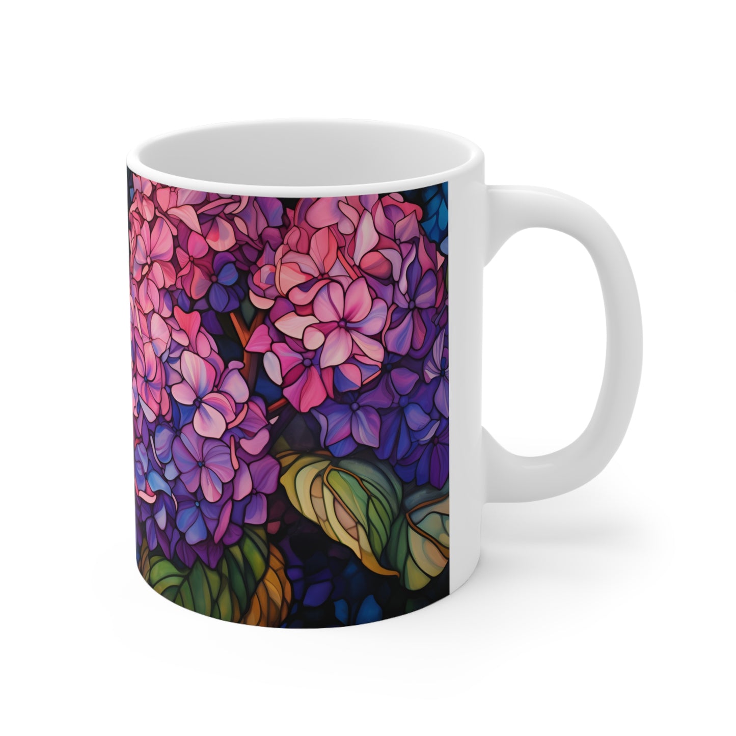 Stained Glass Hydrangea Mug