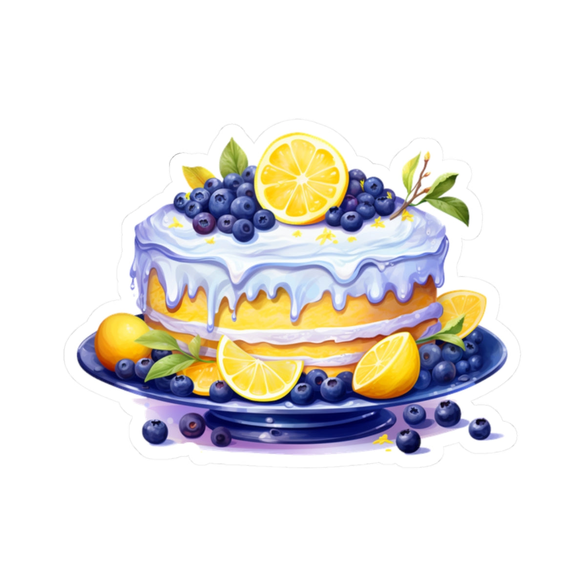 Lemon Blueberry Cake Sticker