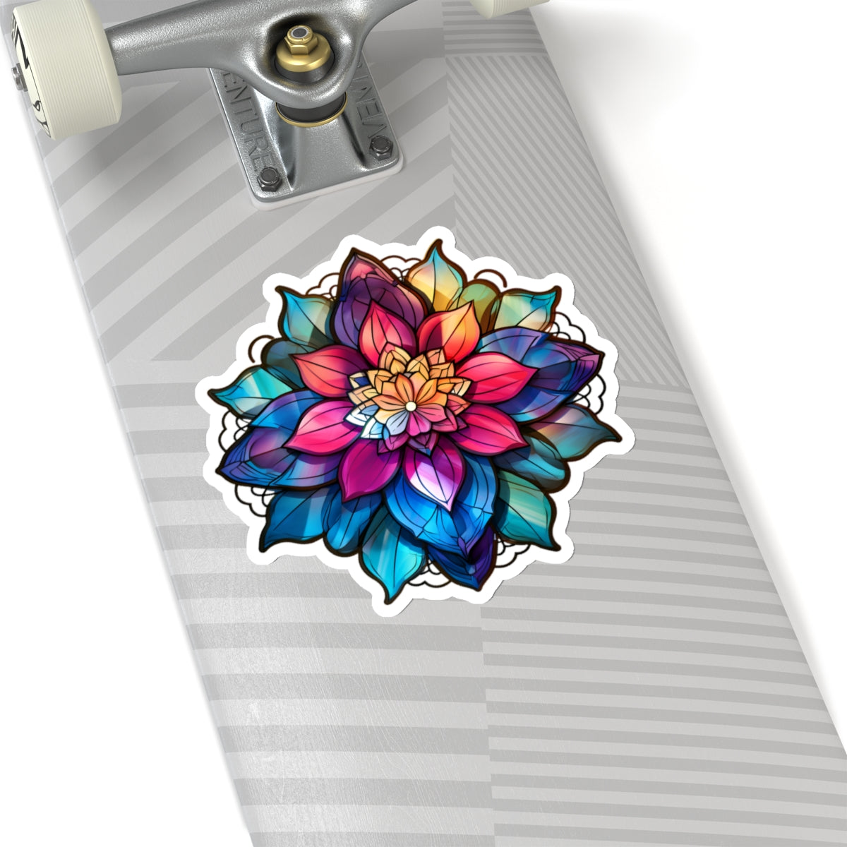 Stained Glass Flower Sticker
