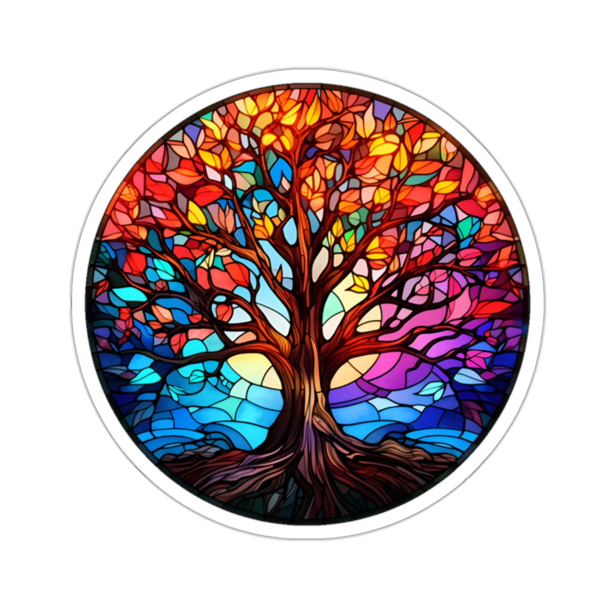 Stained Glass Tree Sticker