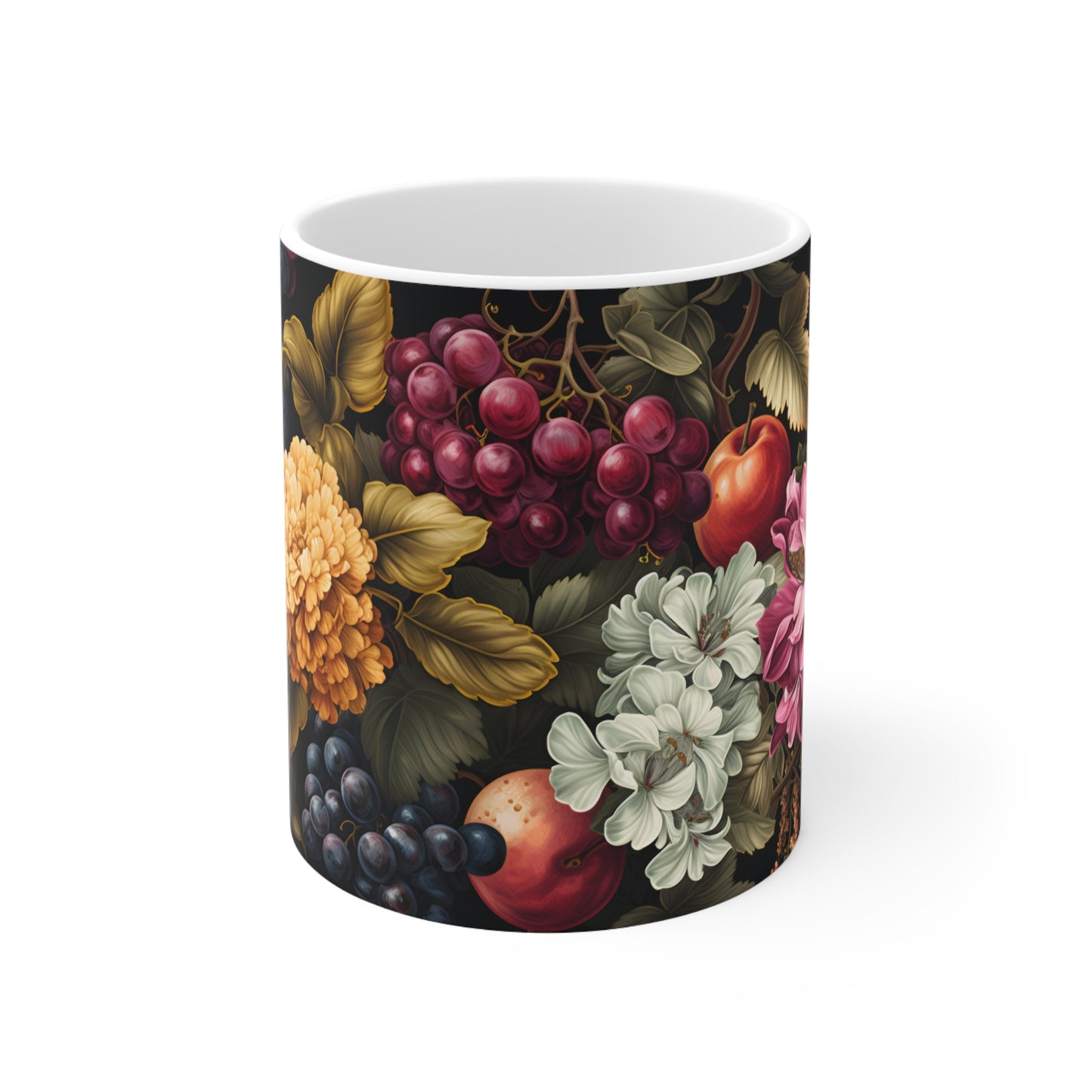 Fruits and Flowers Mug - 11 oz Ceramic Coffee Mug