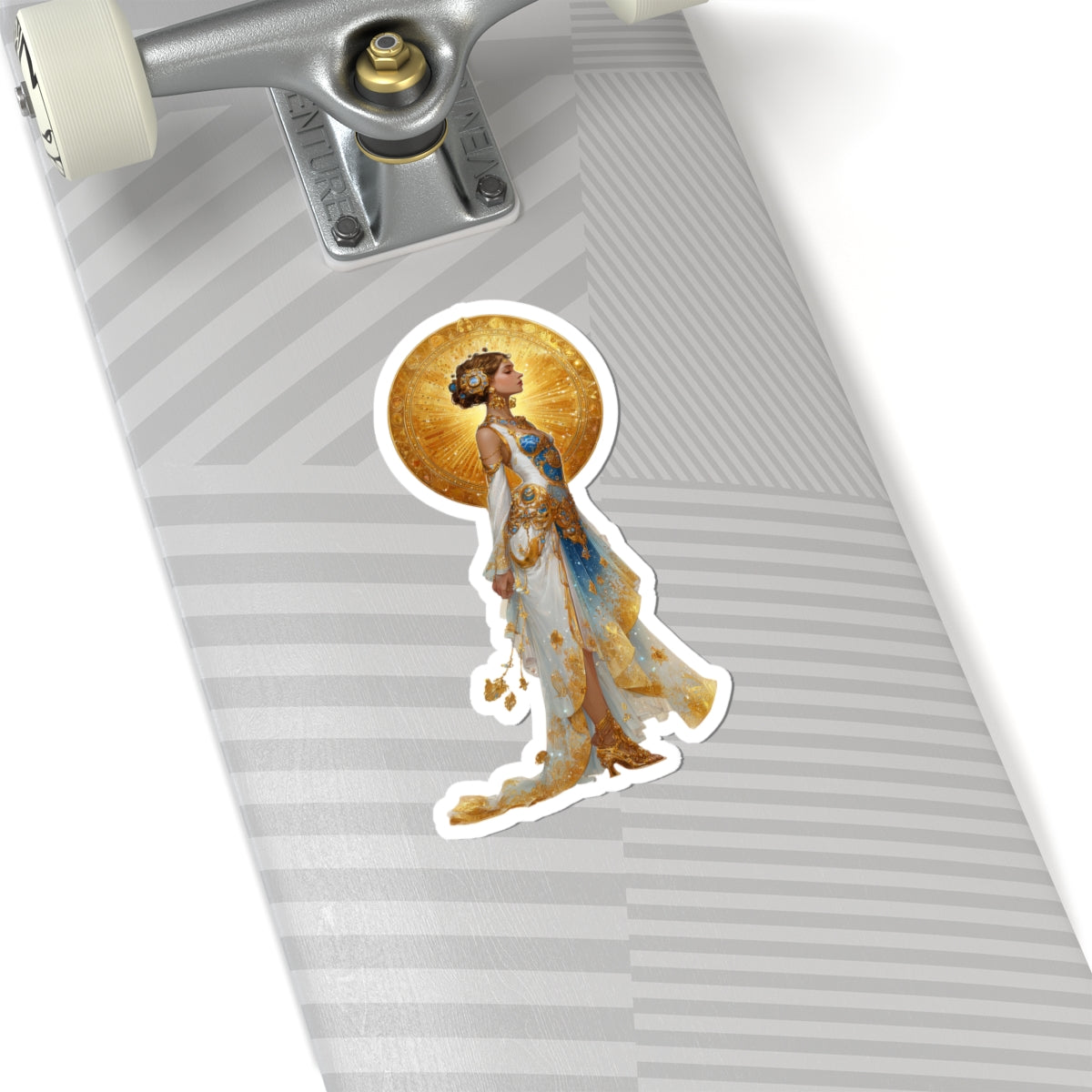 Beautiful Woman in White Dress Sticker