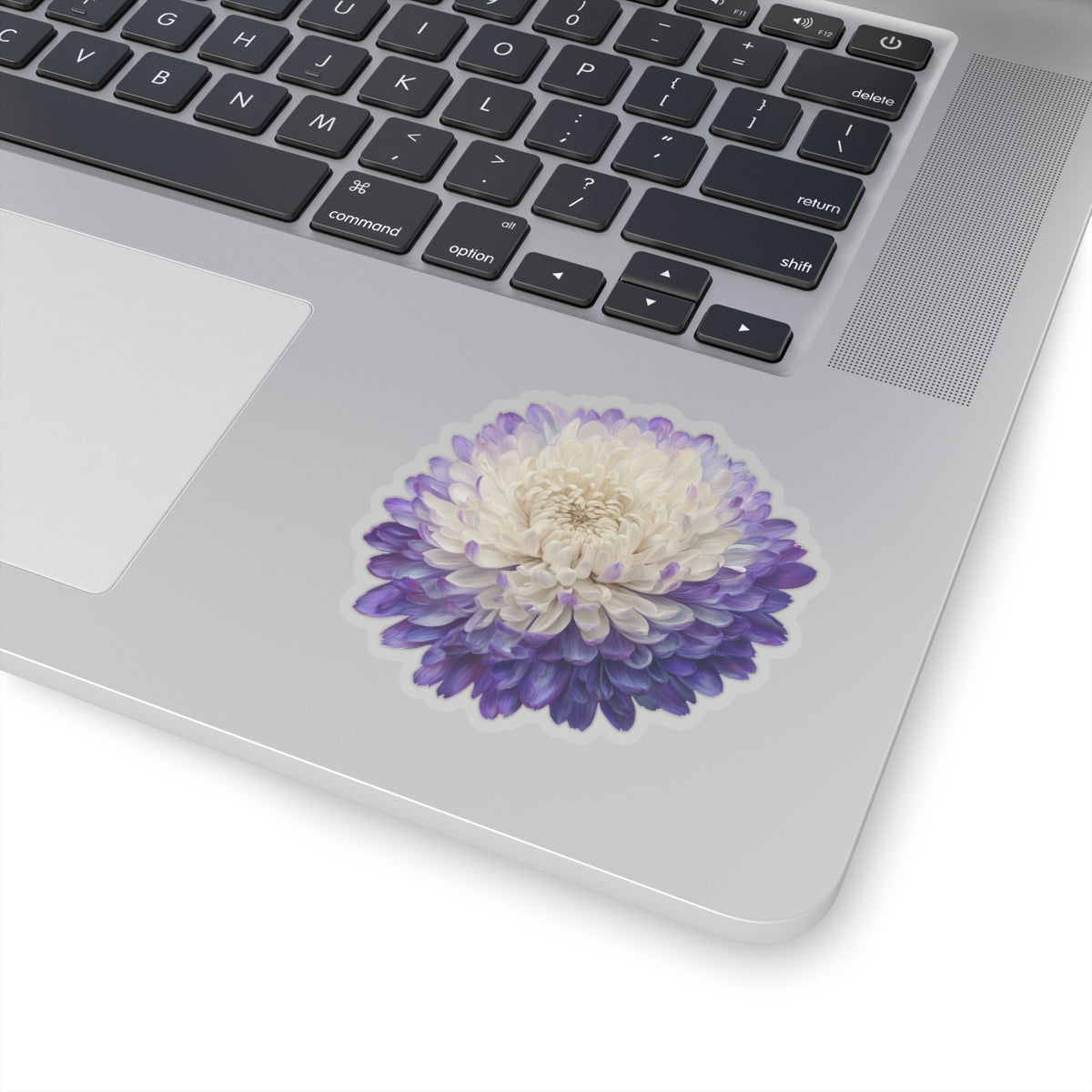 Purple and White Mum Sticker