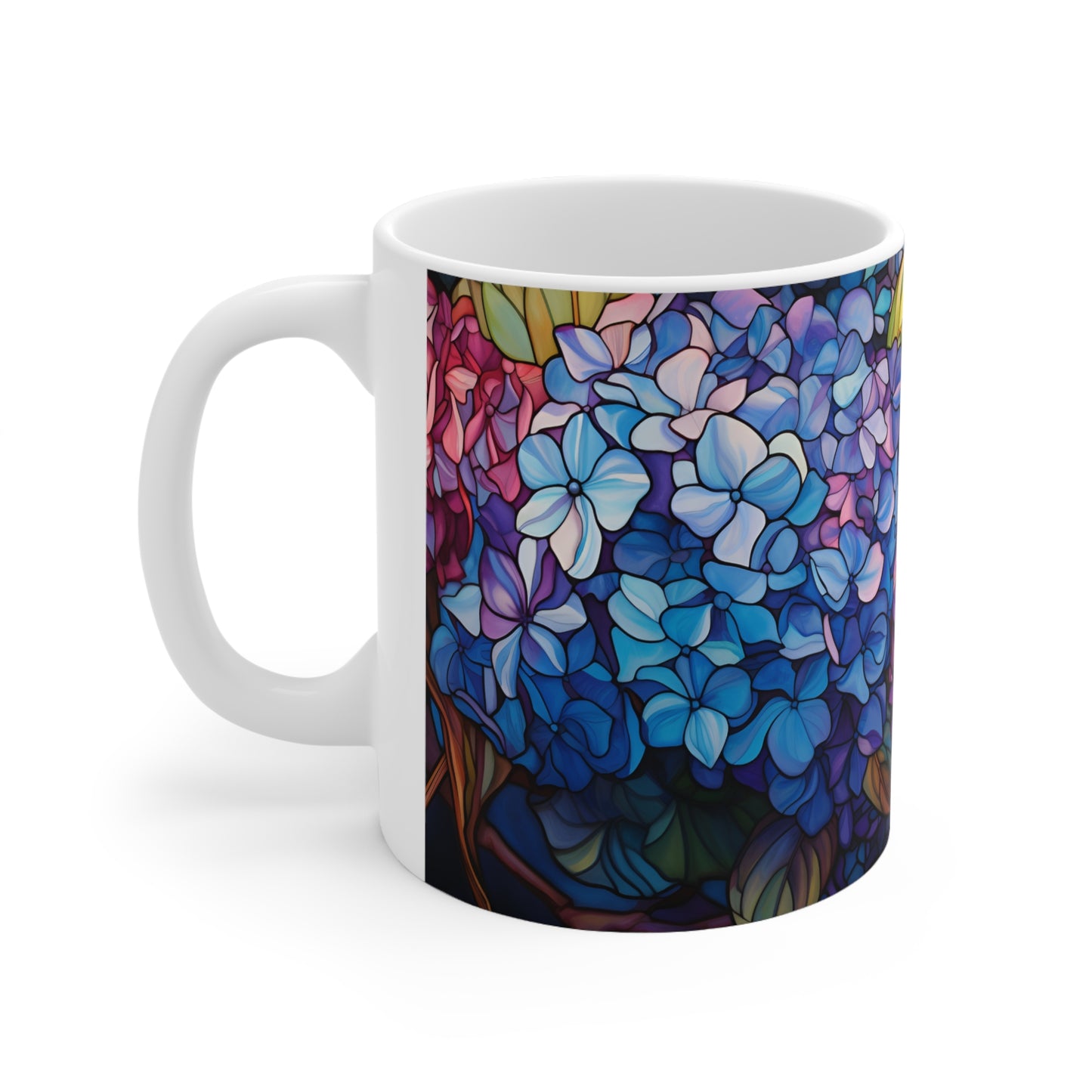 Stained Glass Hydrangea Mug