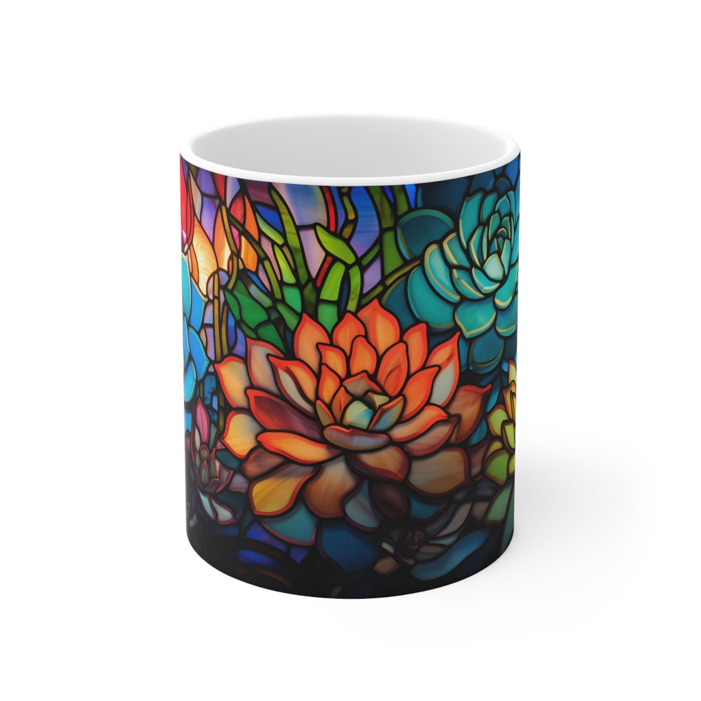 Stained Glass Succulent Mug