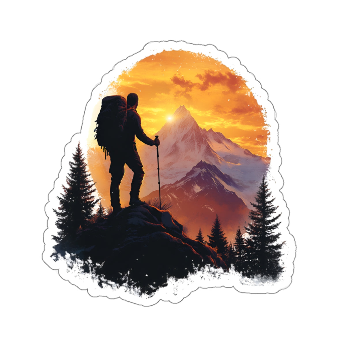 Hiking Mountain Climbing Sticker