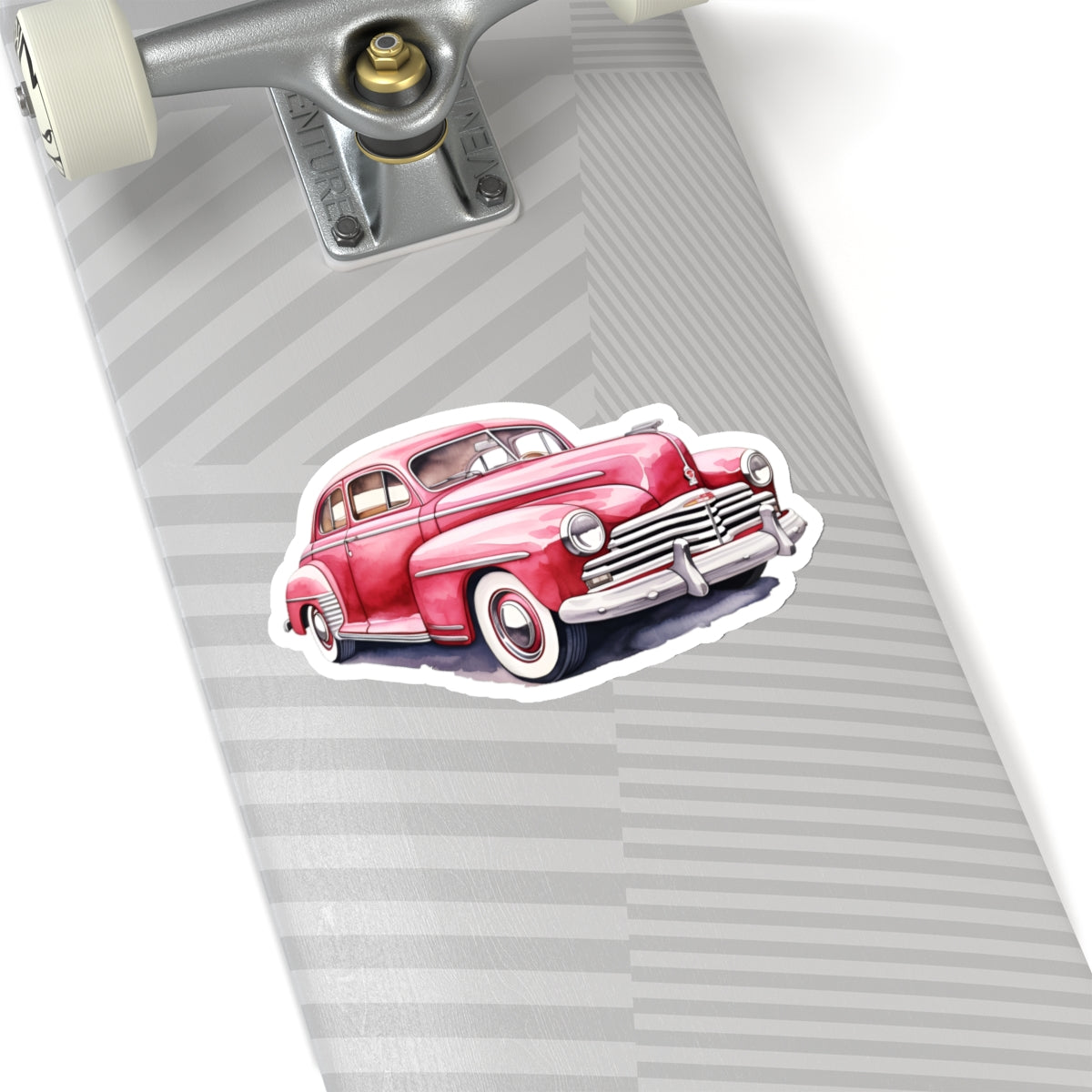 Vintage Red Car Sticker