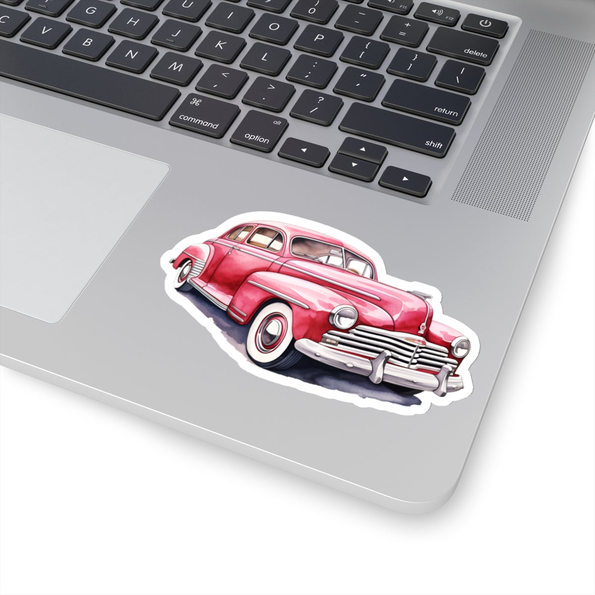 Vintage Red Car Sticker