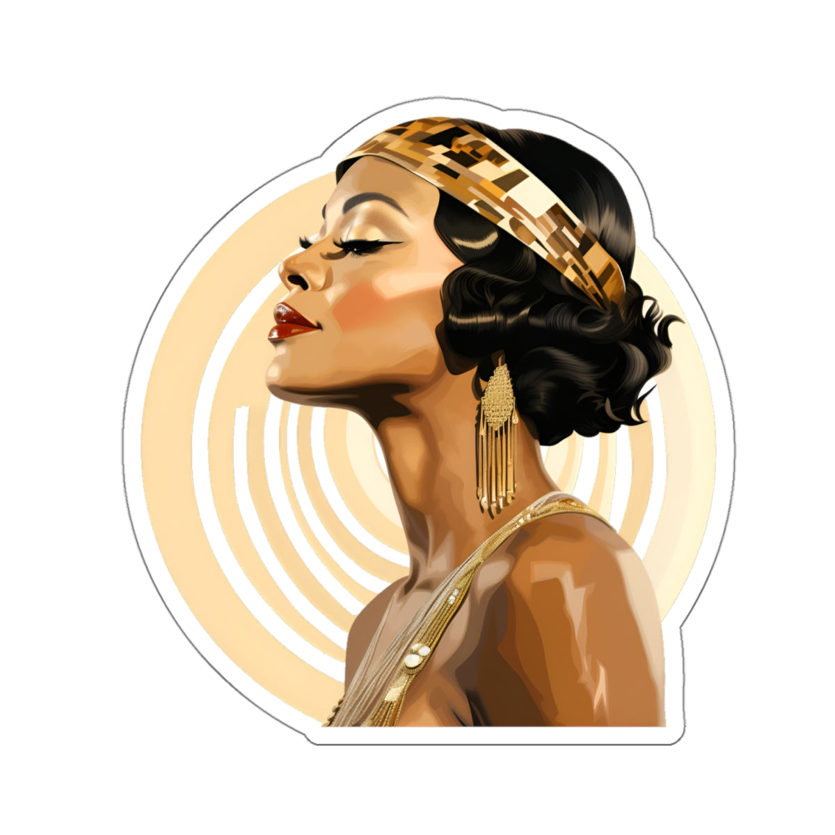 Art Deco Black Woman Sticker