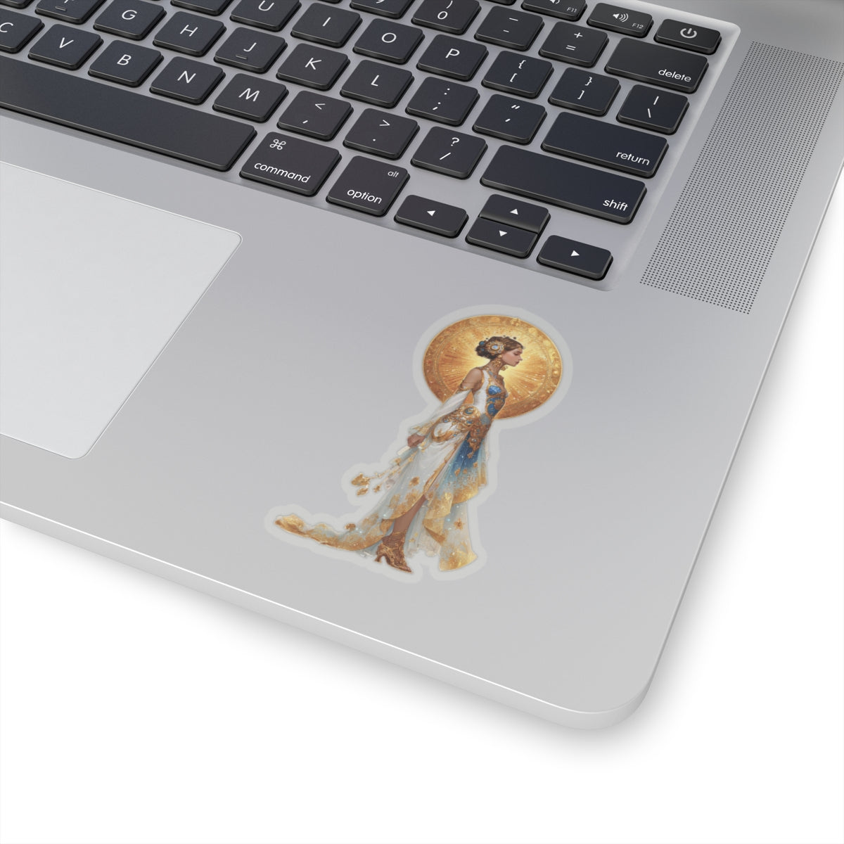 Beautiful Woman in White Dress Sticker