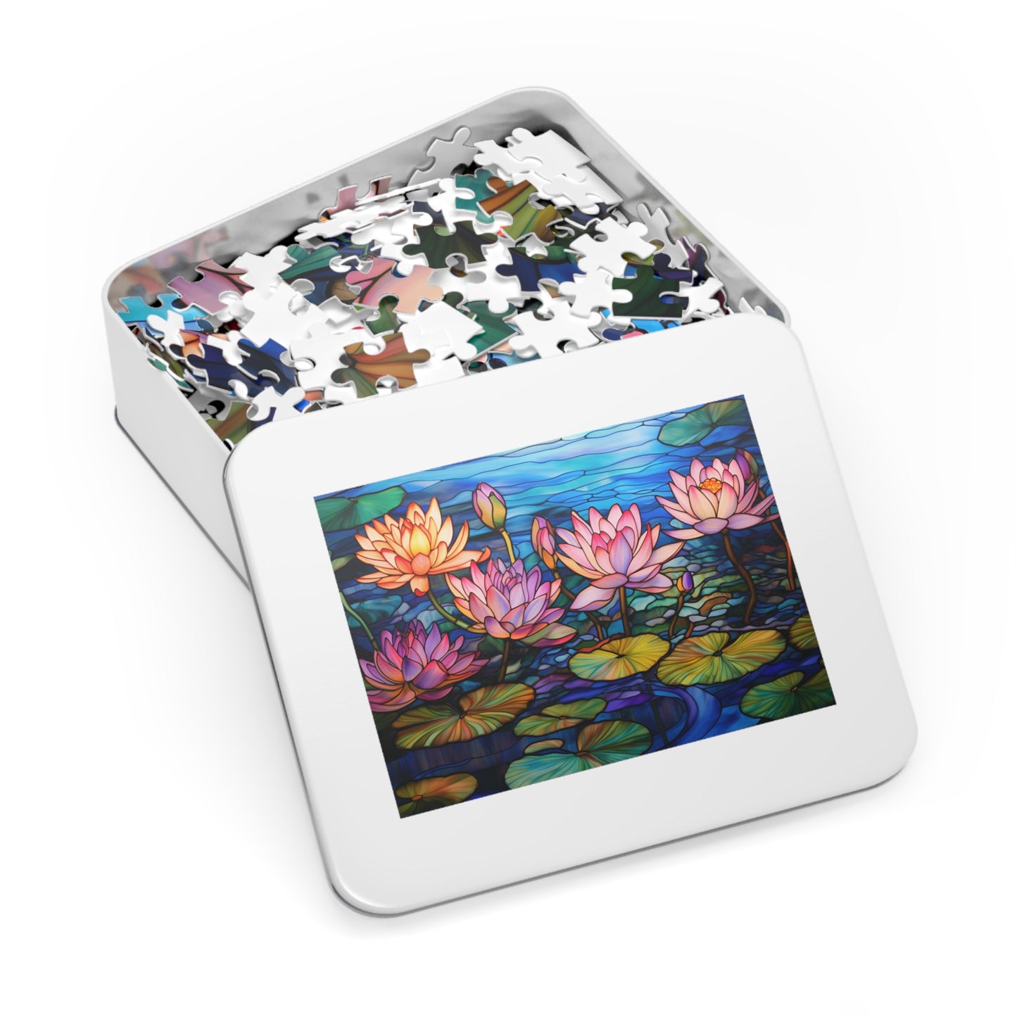 Stained Glass Water Lilies Jigsaw Puzzle ( 500,1000-Piece)