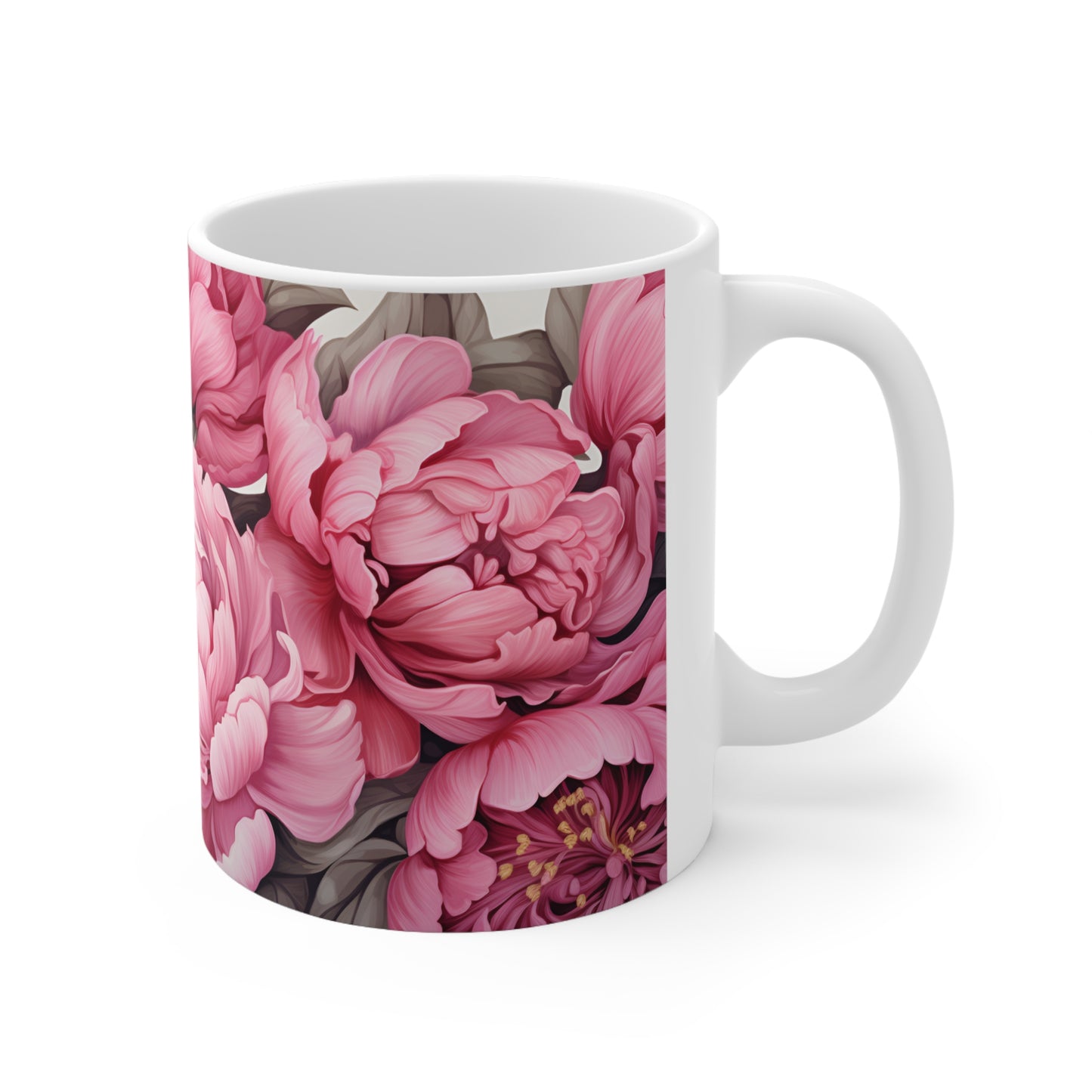Peonies Mug - 11 oz Ceramic Mug -