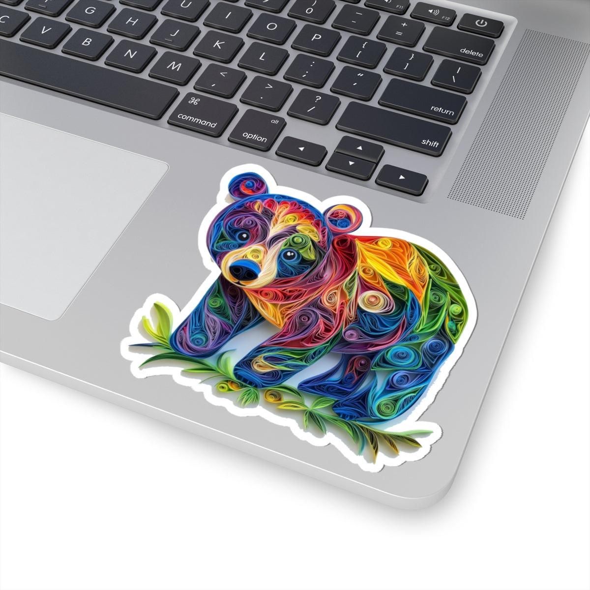 Faux Paper Quill Bear Sticker