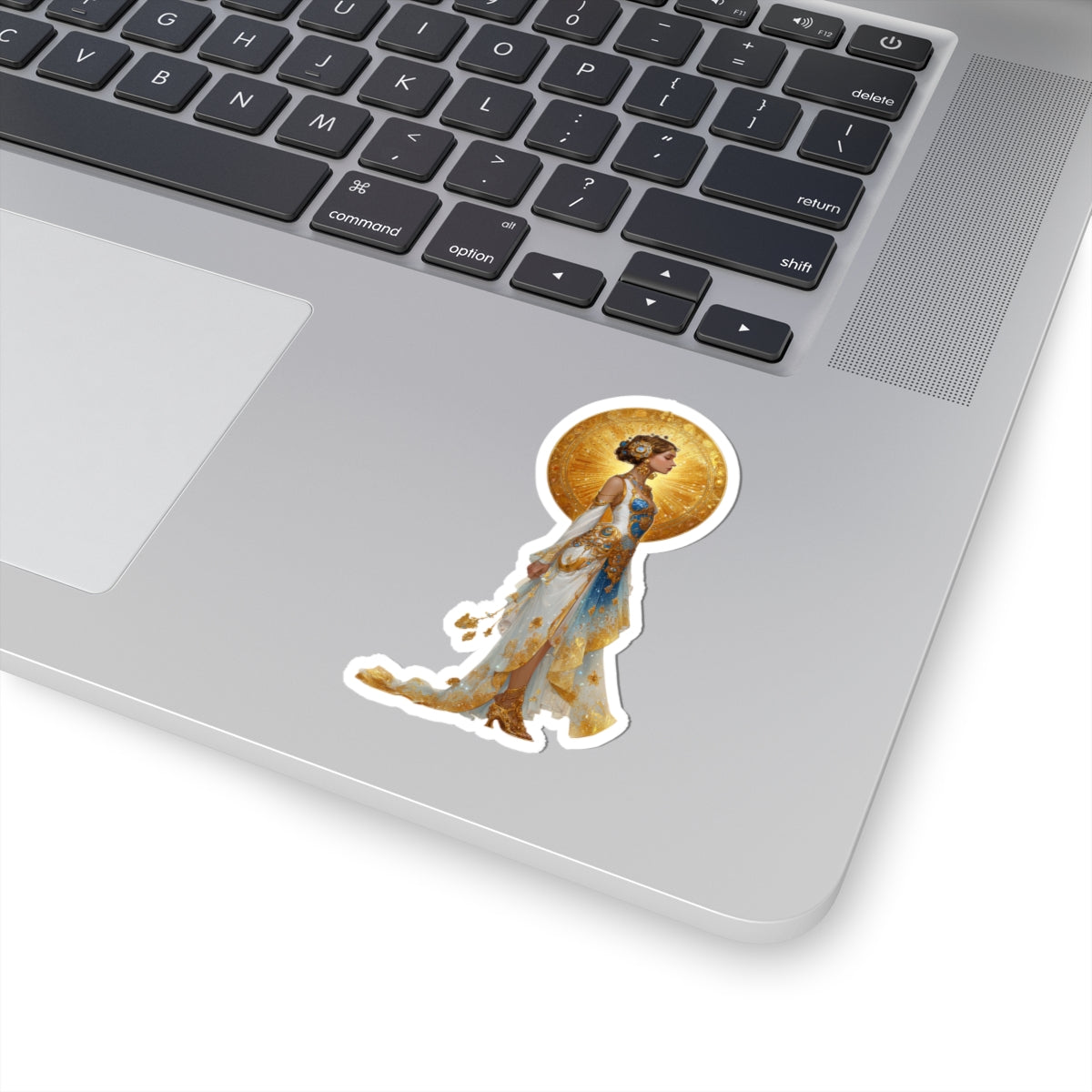 Beautiful Woman in White Dress Sticker