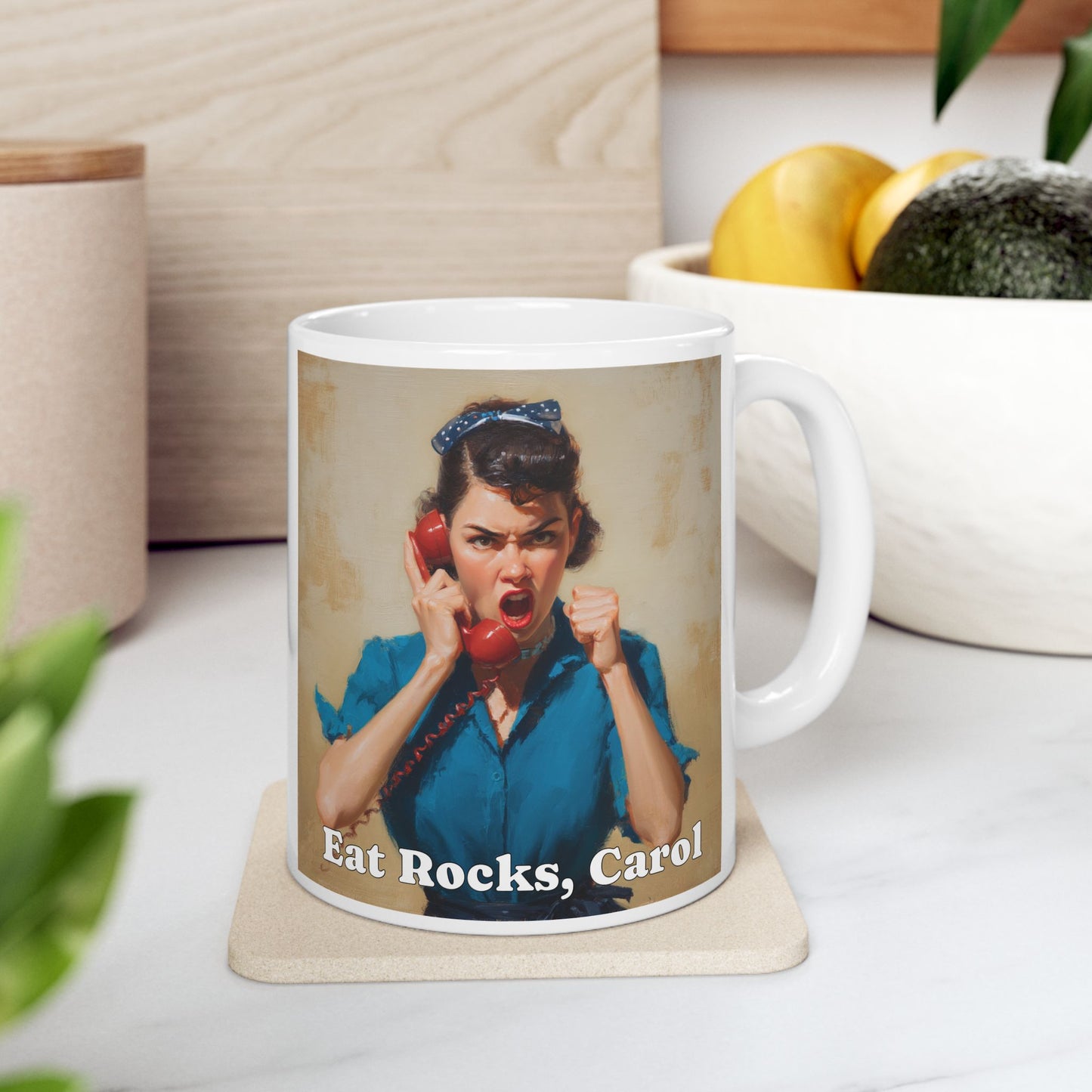 Eat Rocks, Carol Mug