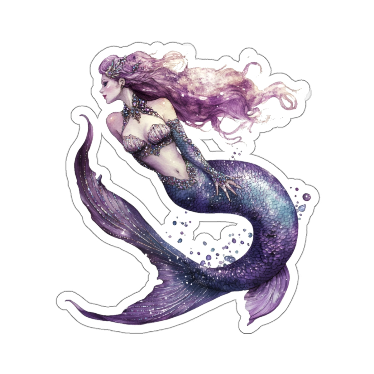 Purple Mermaid Sticker