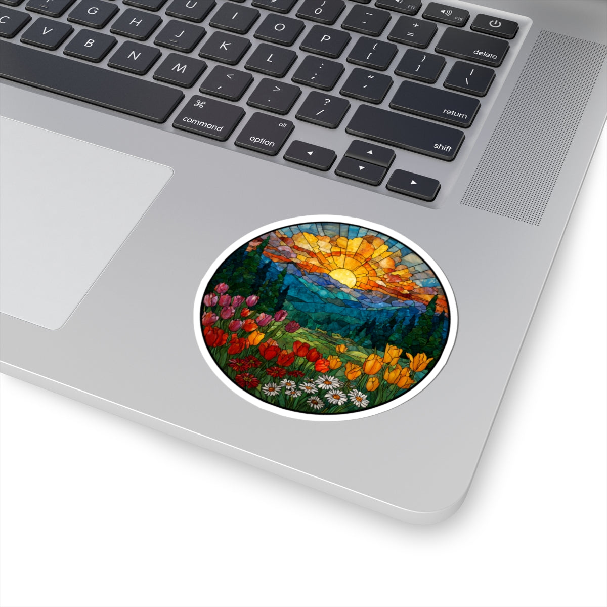 Stained Glass Mountain Sticker