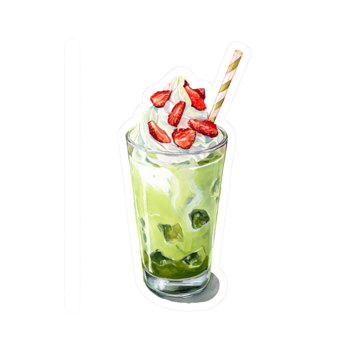 Strawberry Matcha Drink Sticker