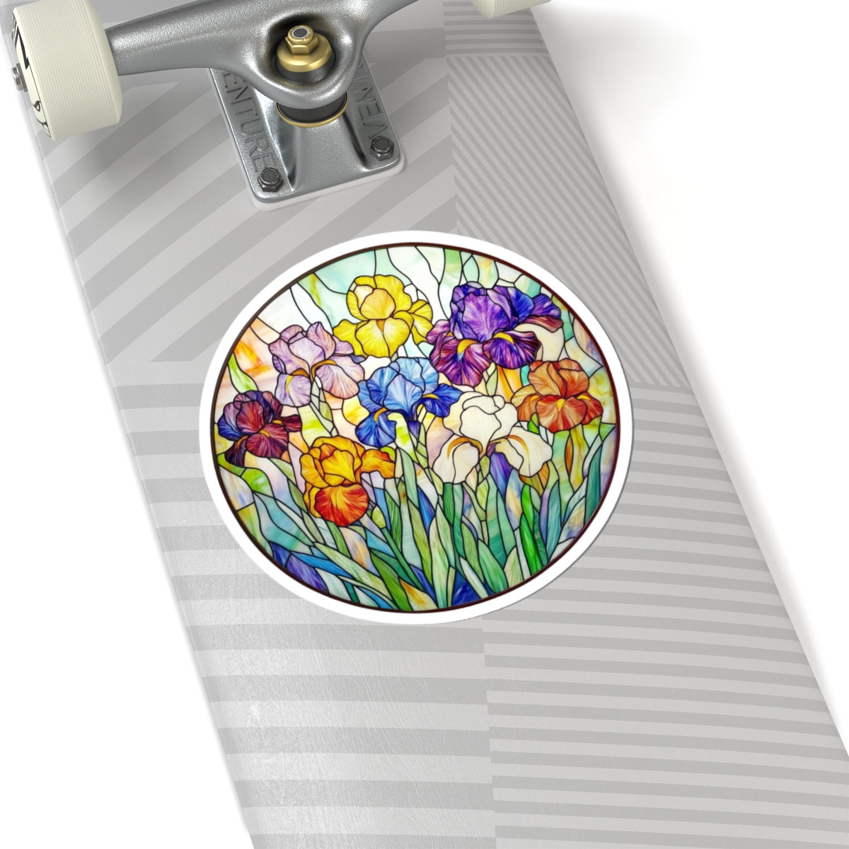 Faux Stained Glass Iris Sticker