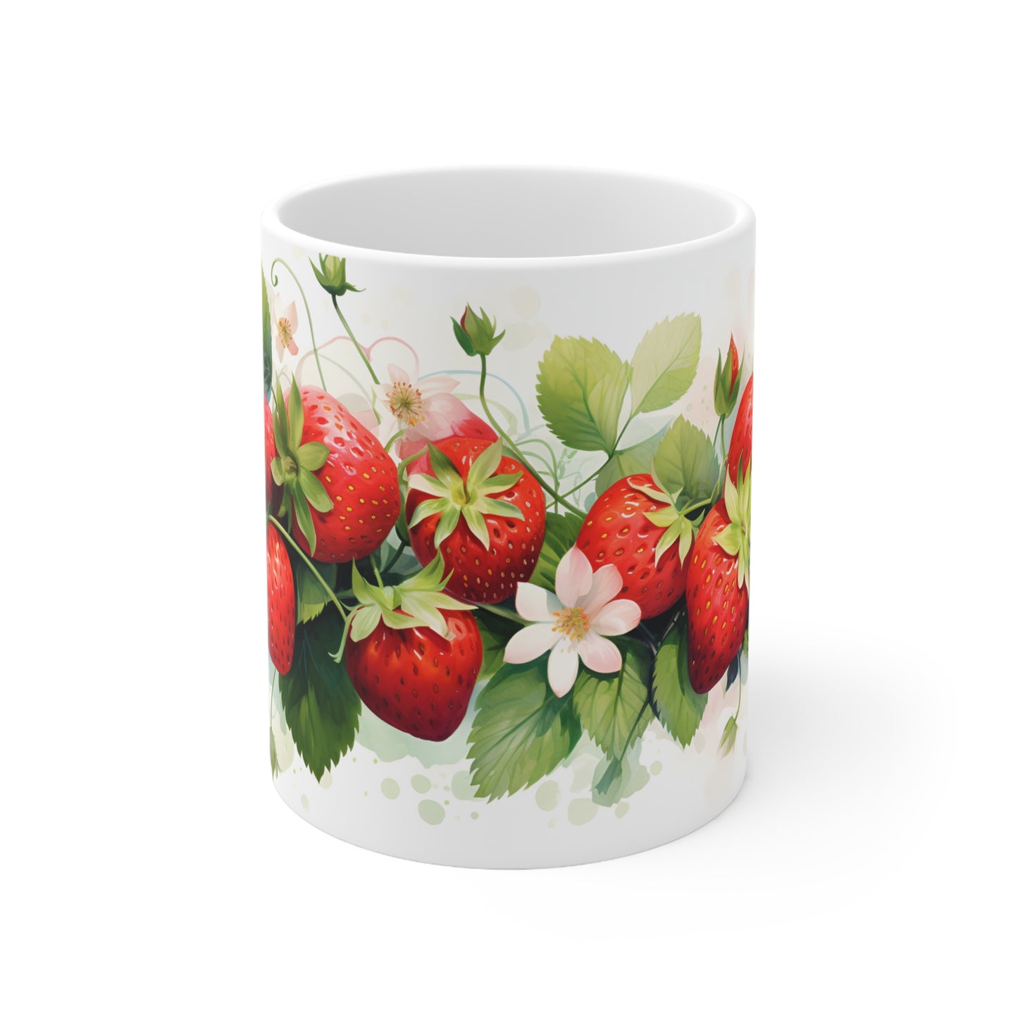 Strawberry Mug, Ceramic Mug 11oz
