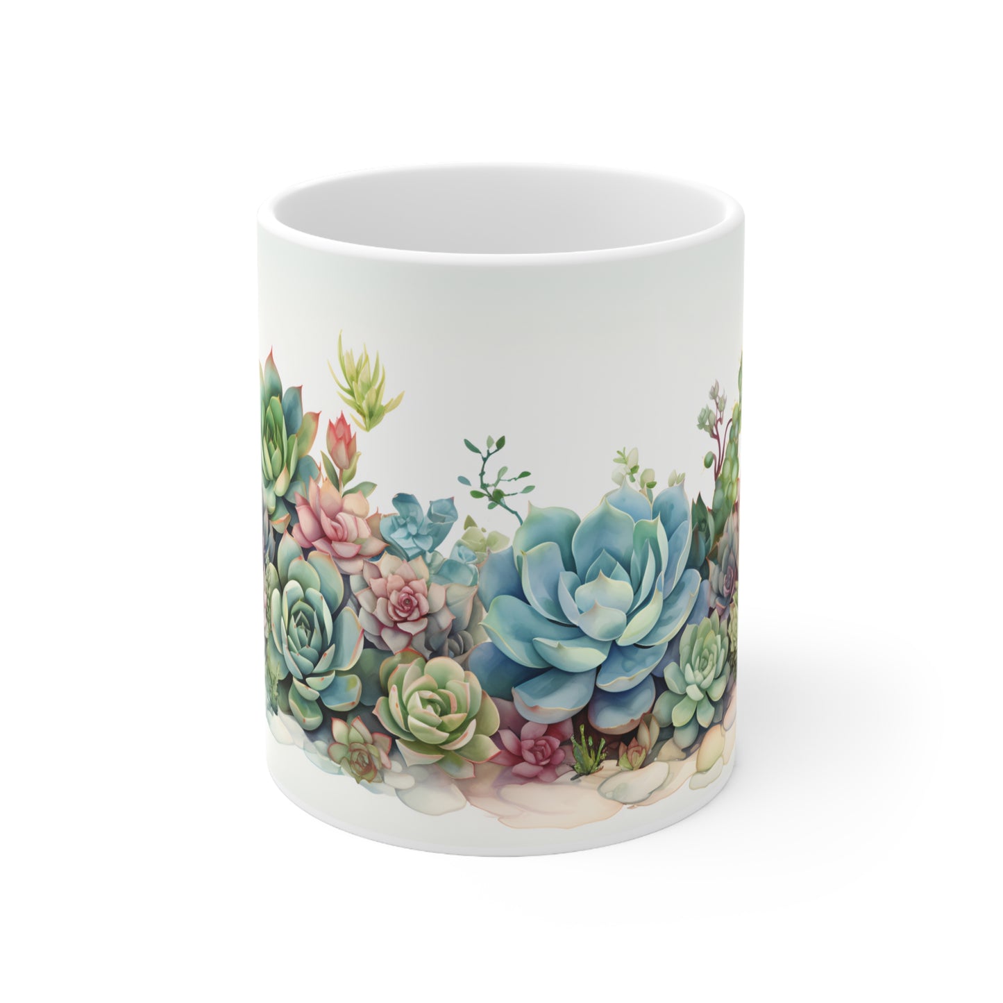 Succulent Plants Mug - 11 oz Ceramic Coffee Mug