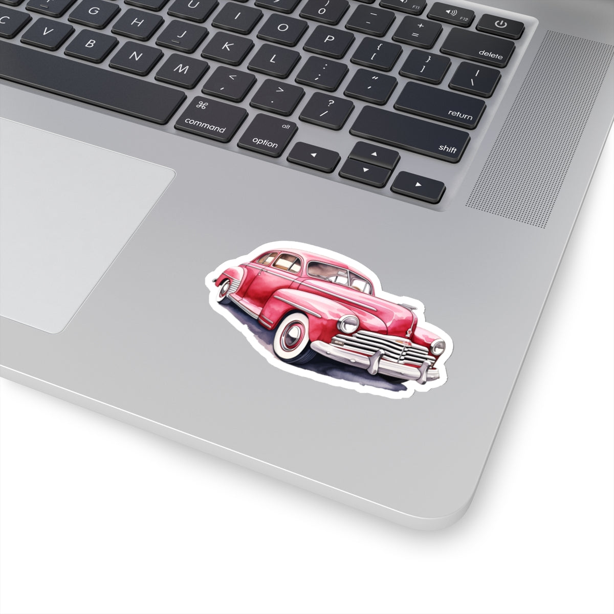 Vintage Red Car Sticker