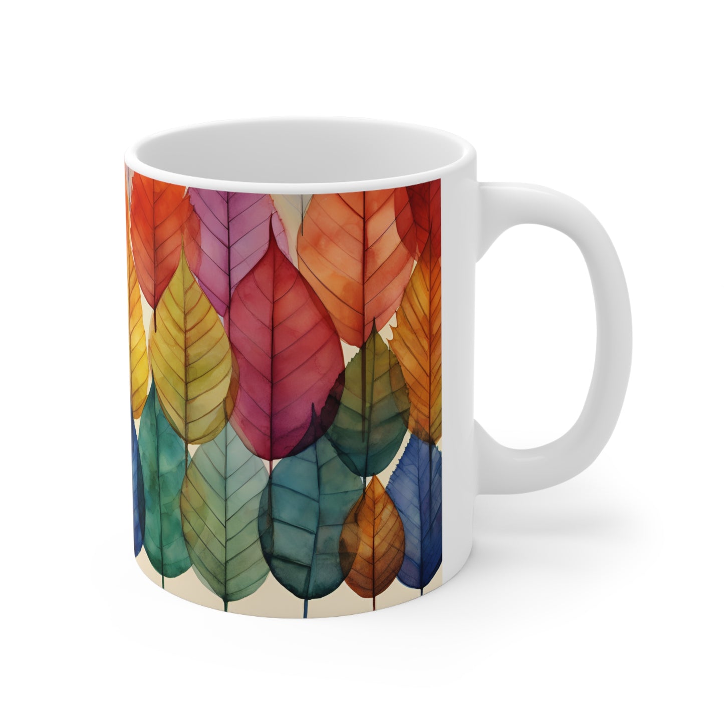 Colorful Fall Leaves Ceramic Mug 11oz