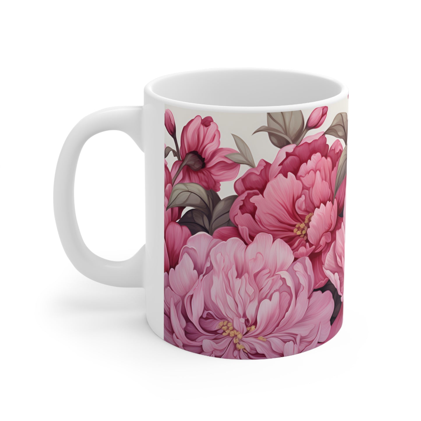 Peonies Mug - 11 oz Ceramic Mug -