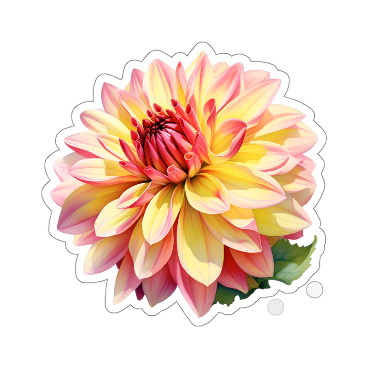 Pink and Yellow Dahlia Sticker