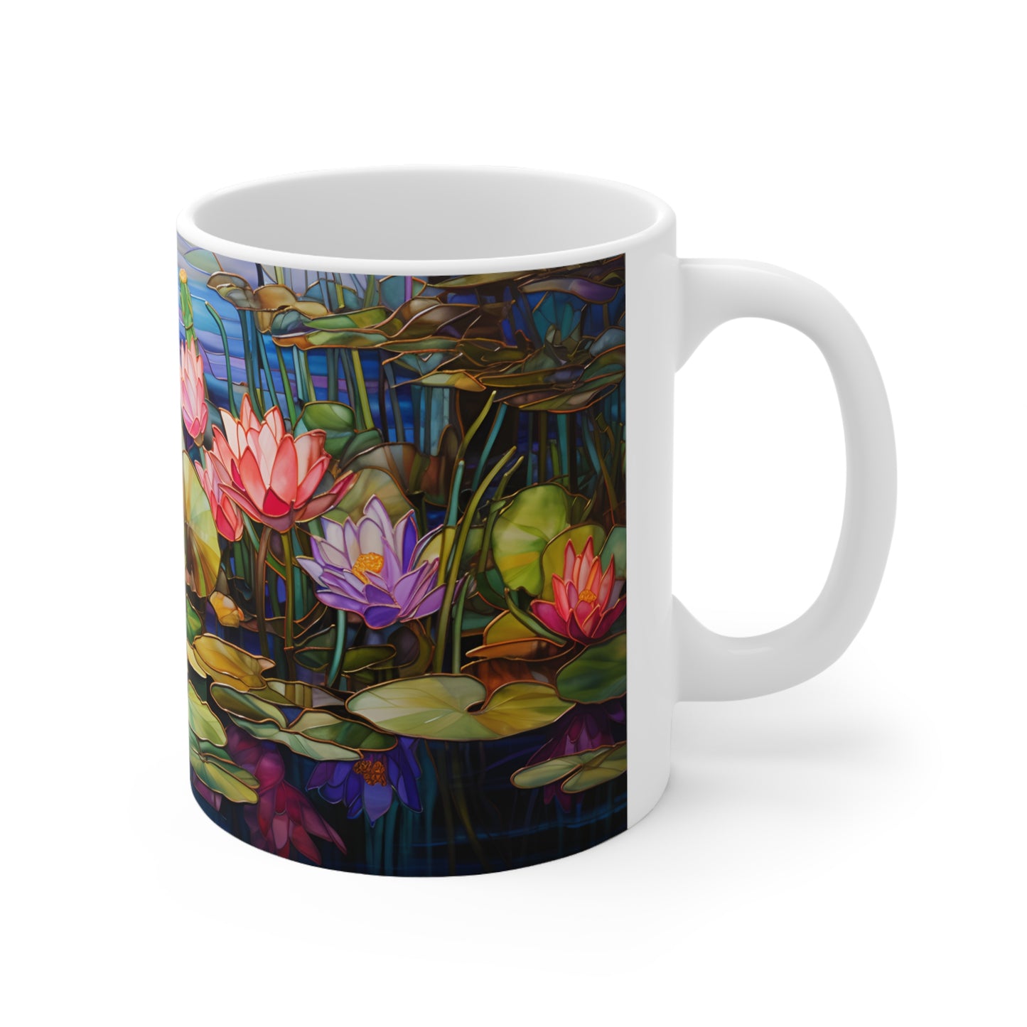 Stained Glass Water Lily Mug