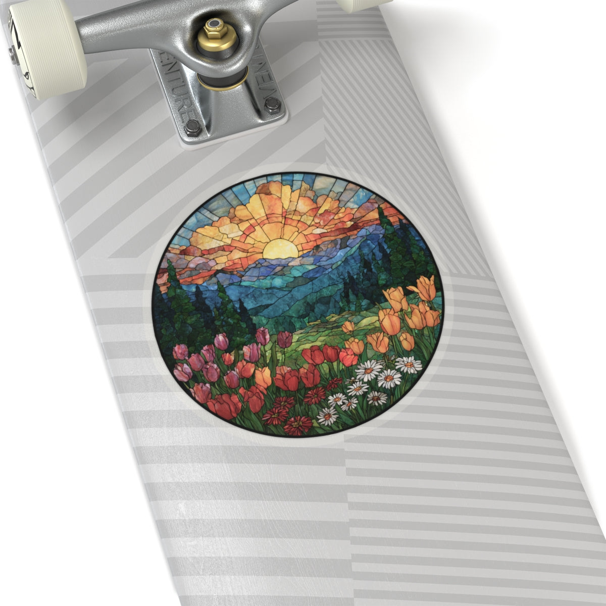 Stained Glass Mountain Sticker
