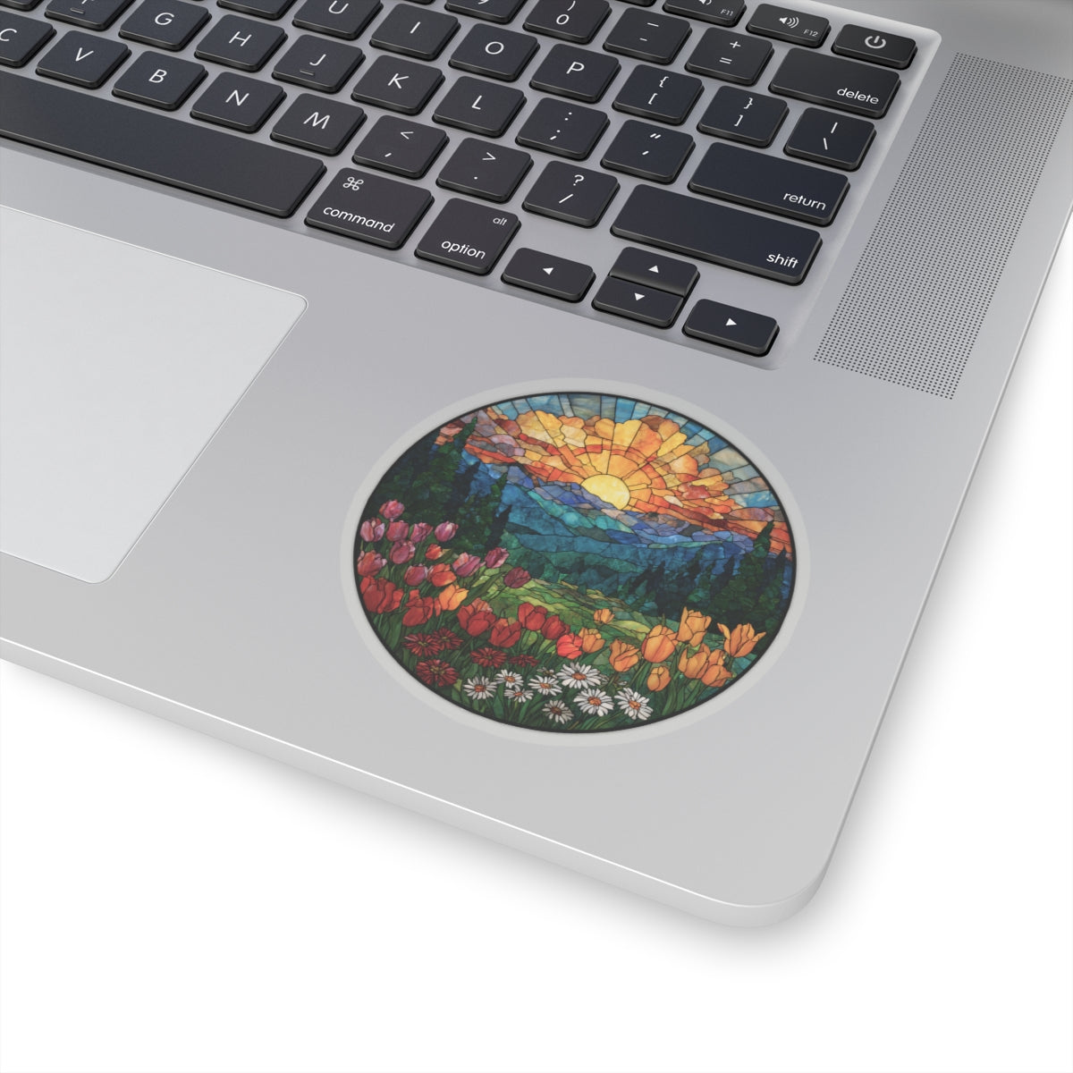 Stained Glass Mountain Sticker