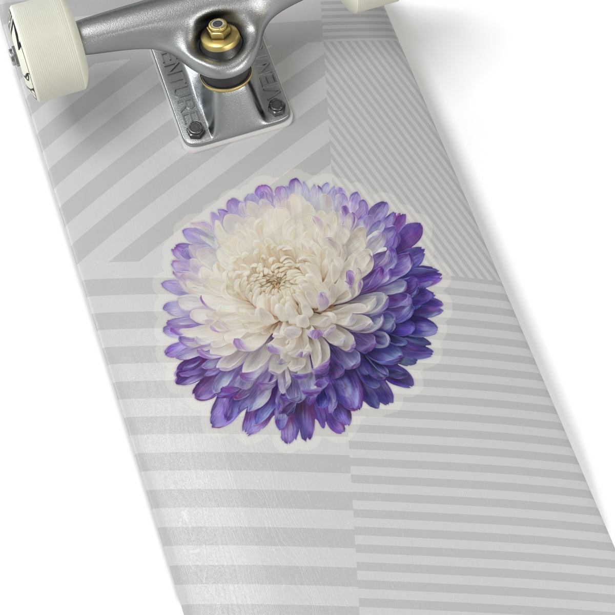Purple and White Mum Sticker