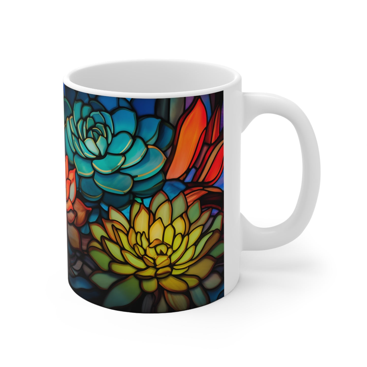 Stained Glass Succulent Mug