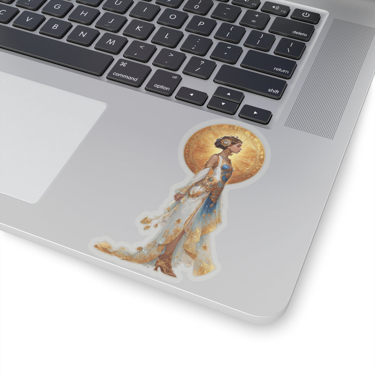 Beautiful Woman in White Dress Sticker