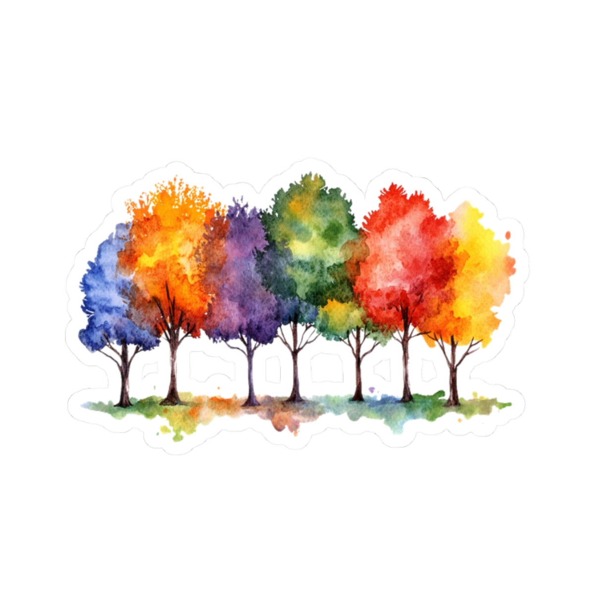Watercolor Trees Sticker