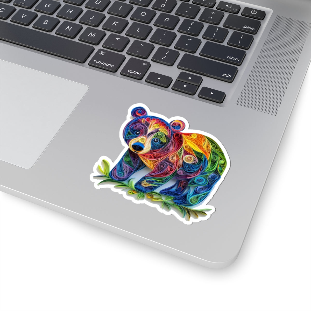 Faux Paper Quill Bear Sticker
