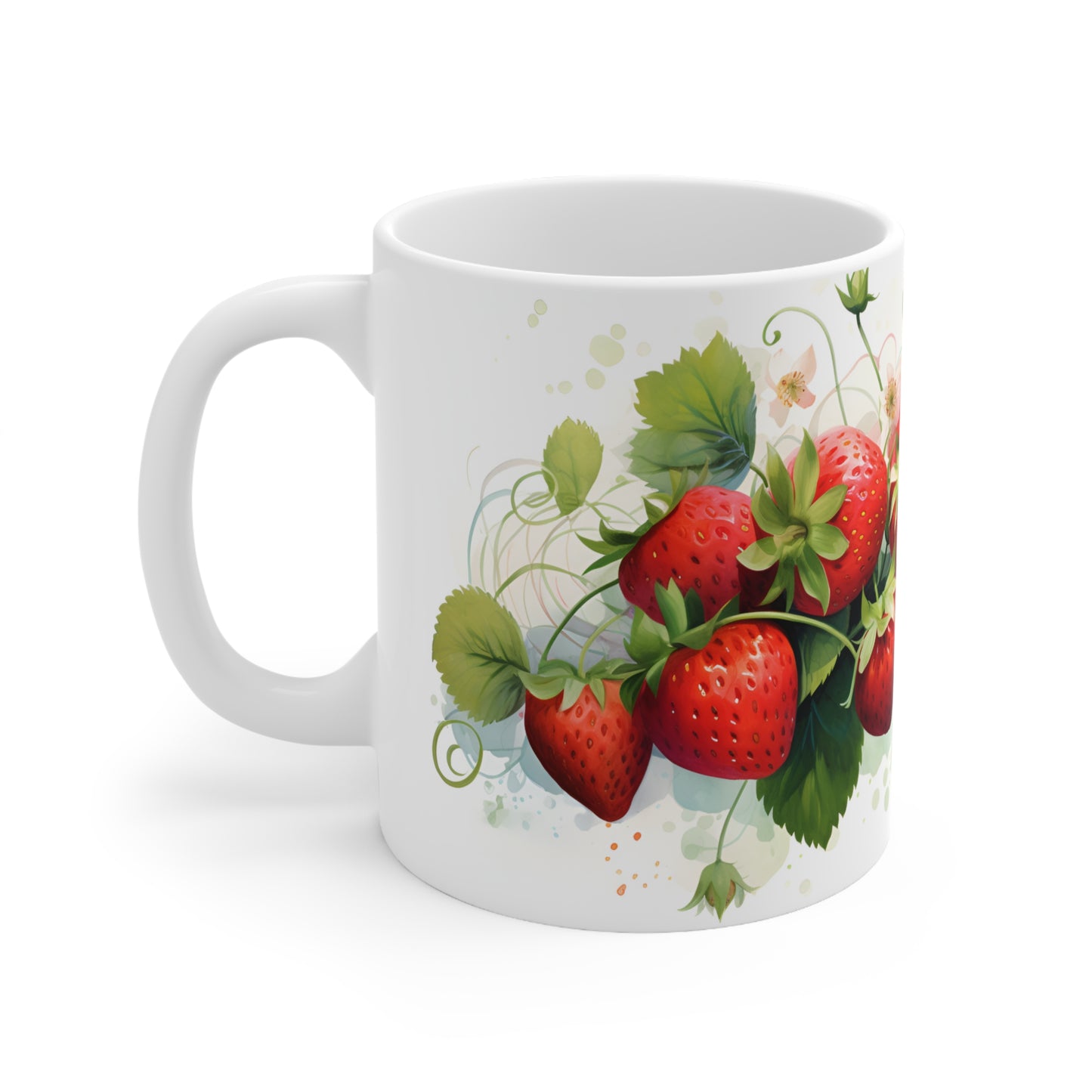 Strawberry Mug, Ceramic Mug 11oz