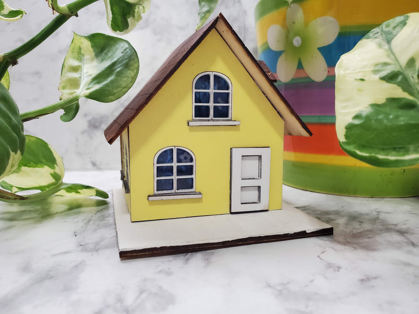 Miniature Fairy House – The Marigold Cottage | Plant Shelf Decor | Whimsical Laser-Cut DIY Tiny Home