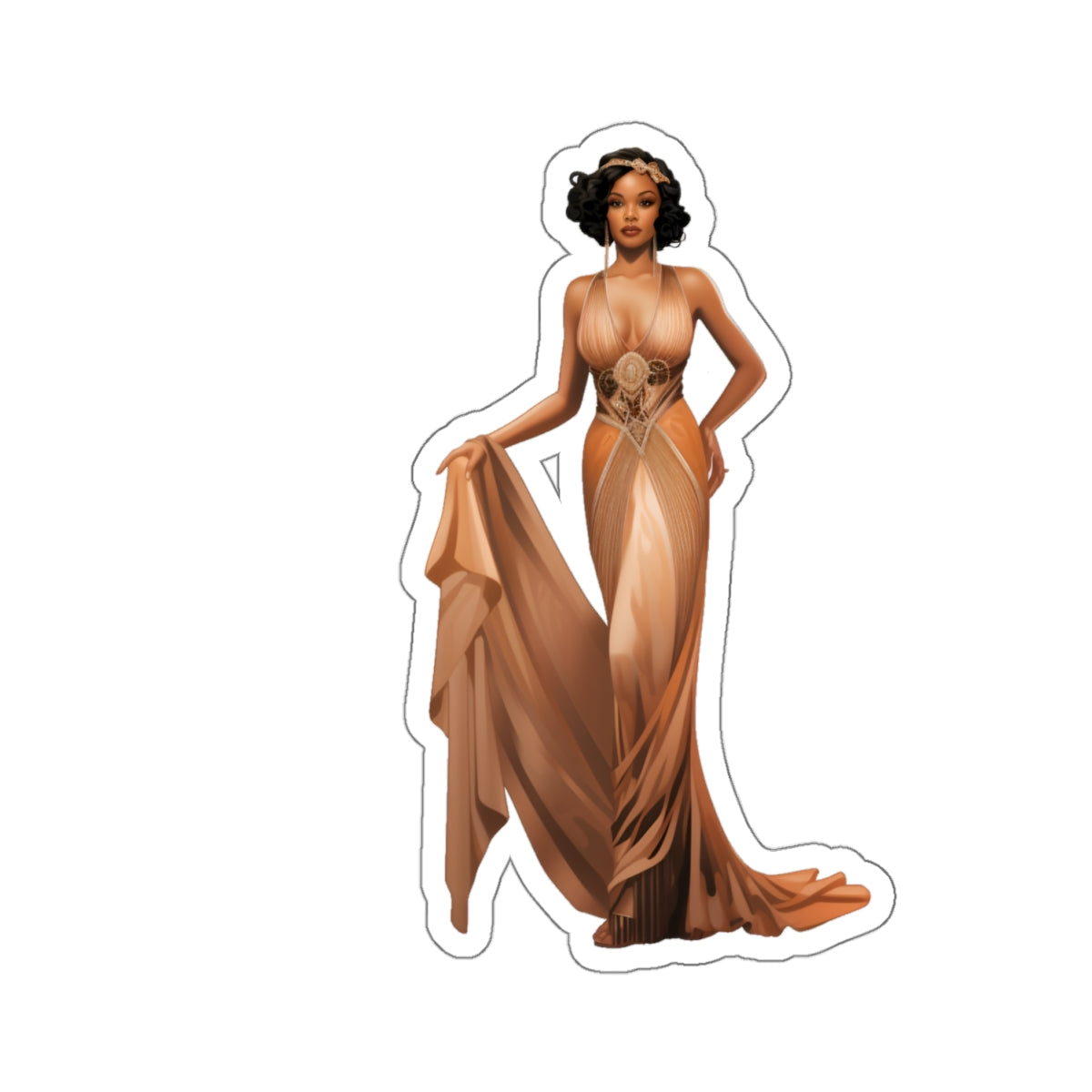 Art Deco Black Woman Sticker