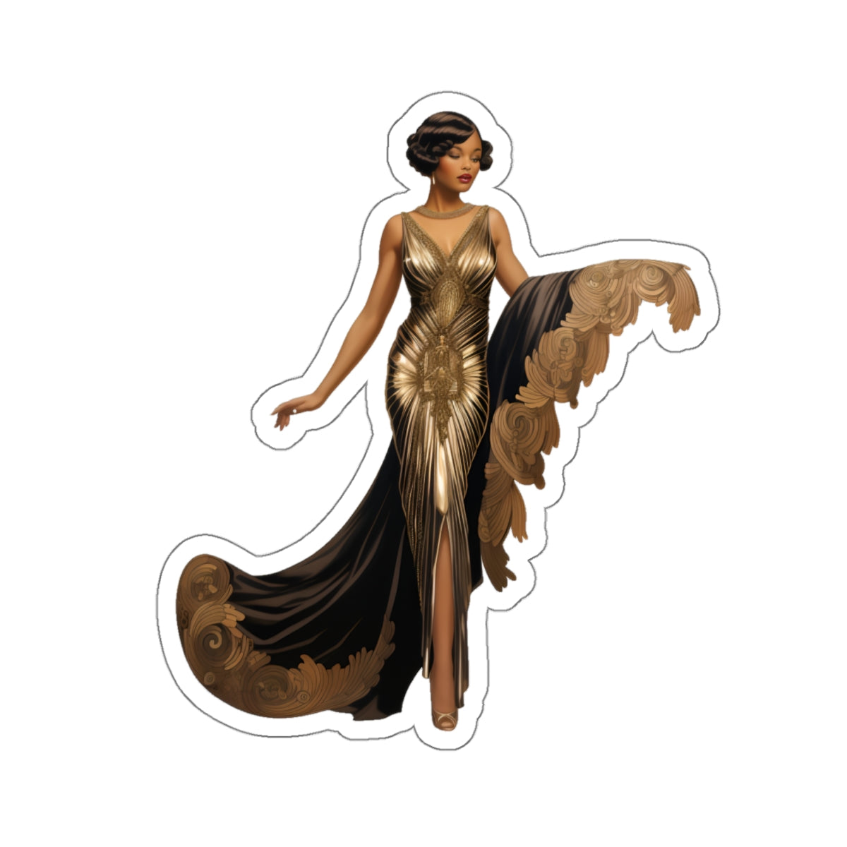 Art Deco Black Woman Sticker