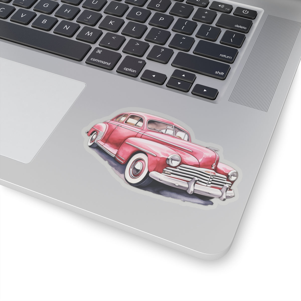 Vintage Red Car Sticker