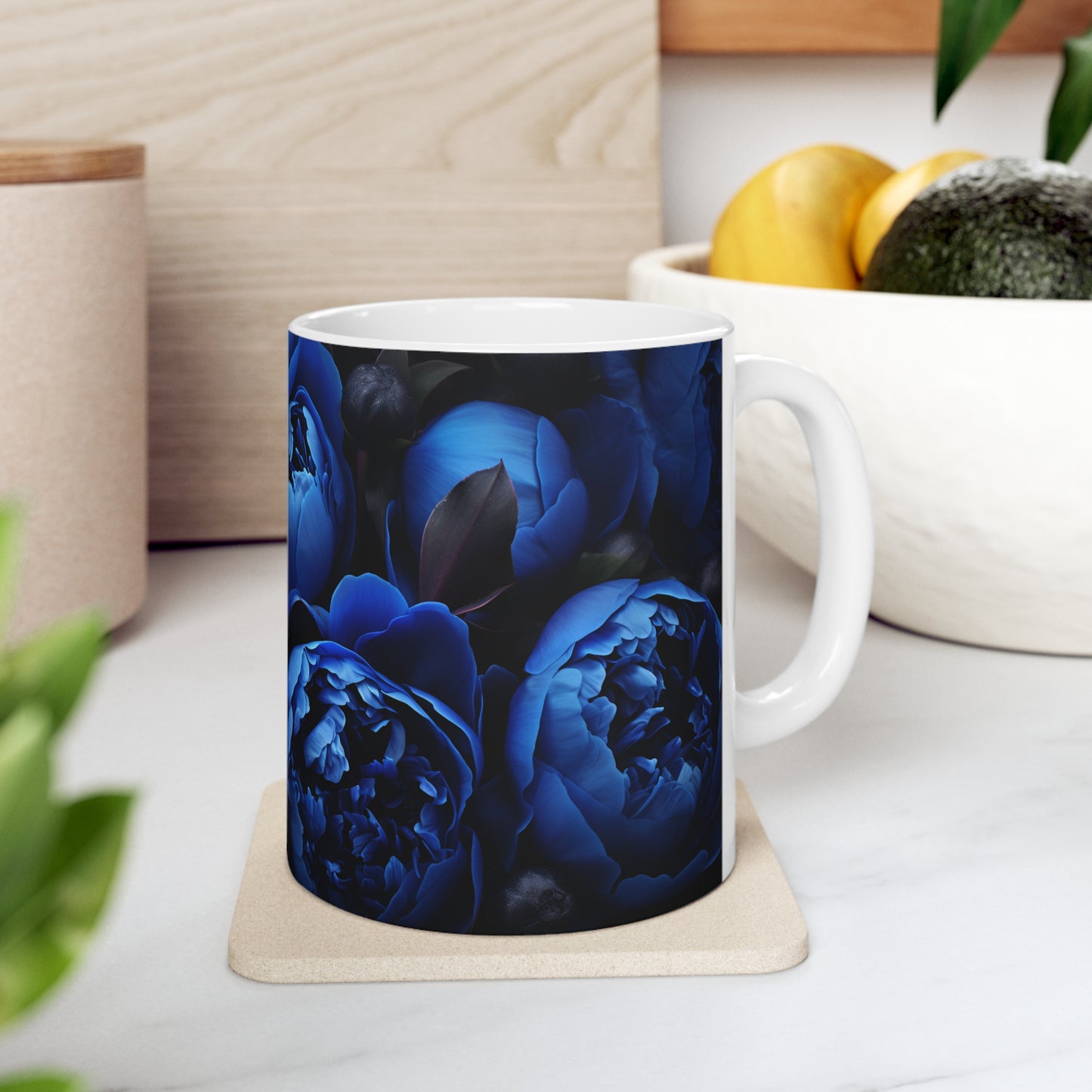 Blue Peonies Mug