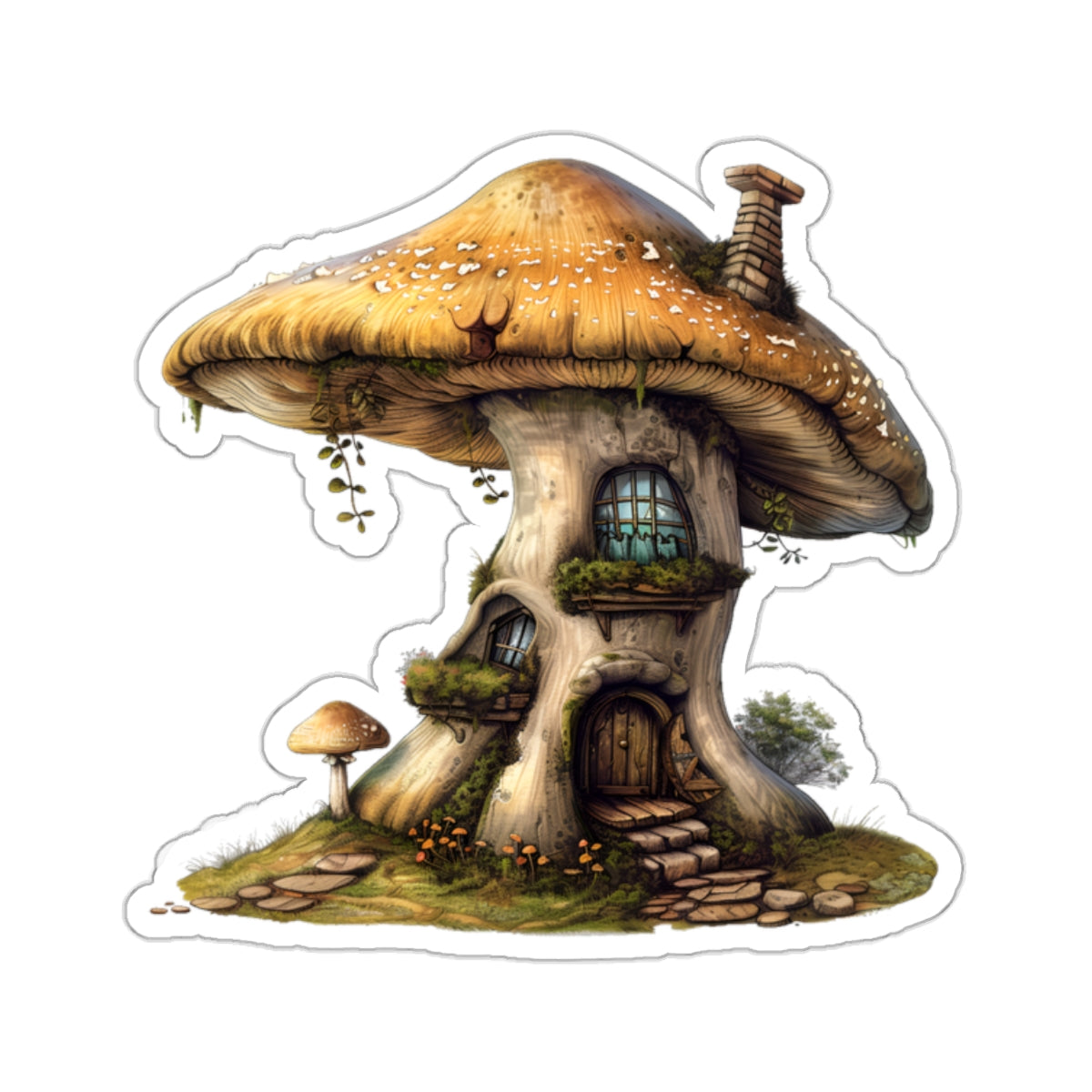 Mushroom House Sticker