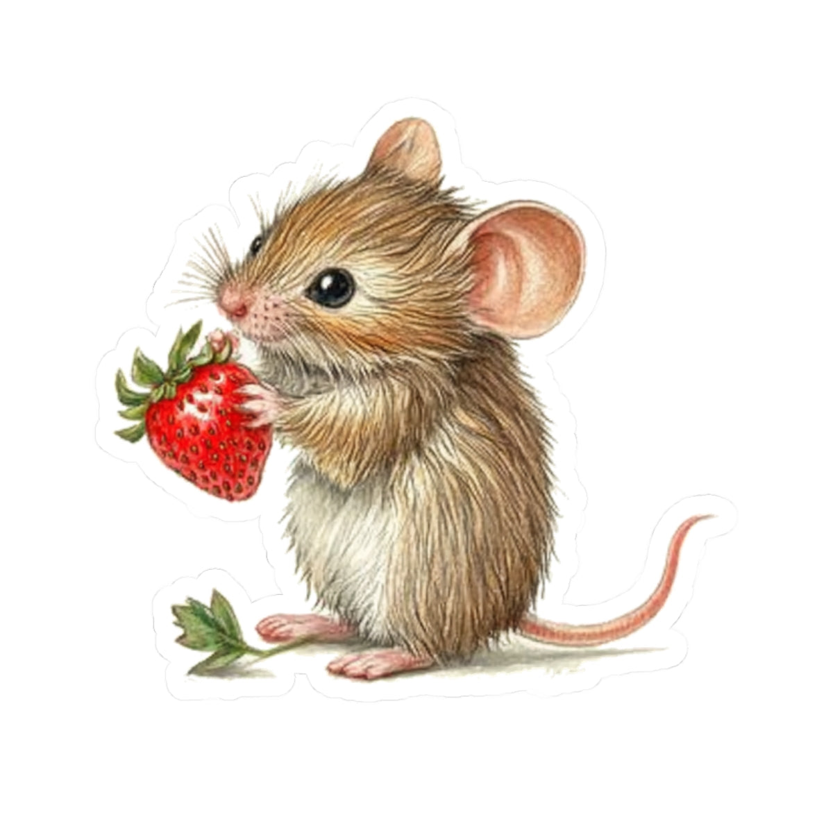 Mouse with Strawberry Sticker