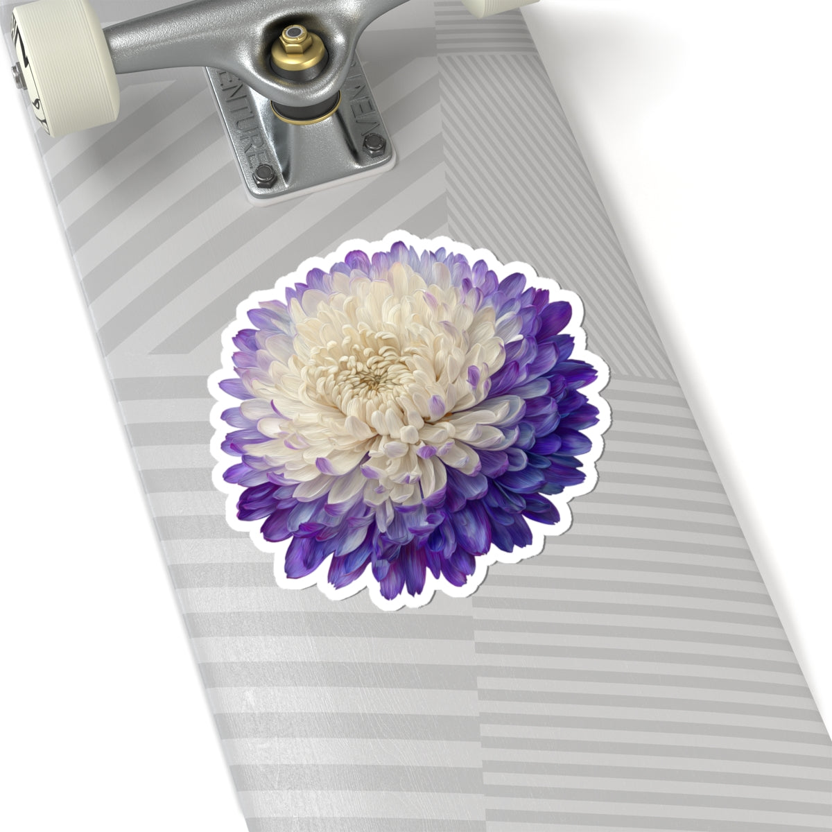 Purple and White Mum Sticker