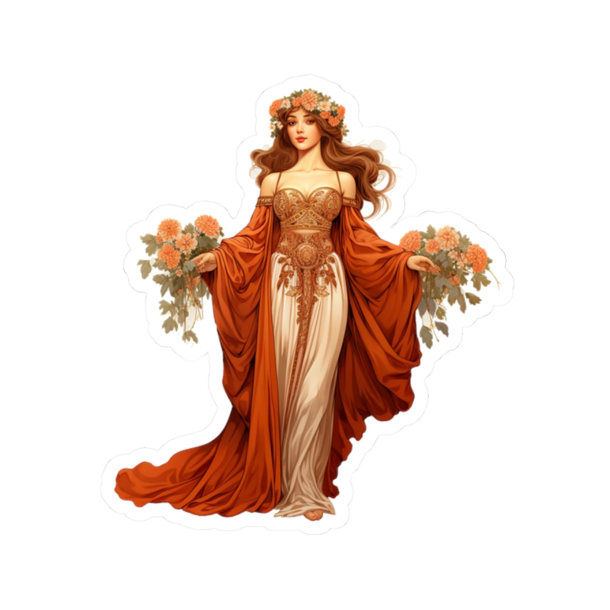Woman In Orange Sticker